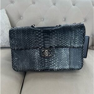 Chanel PYTHON flap bag.